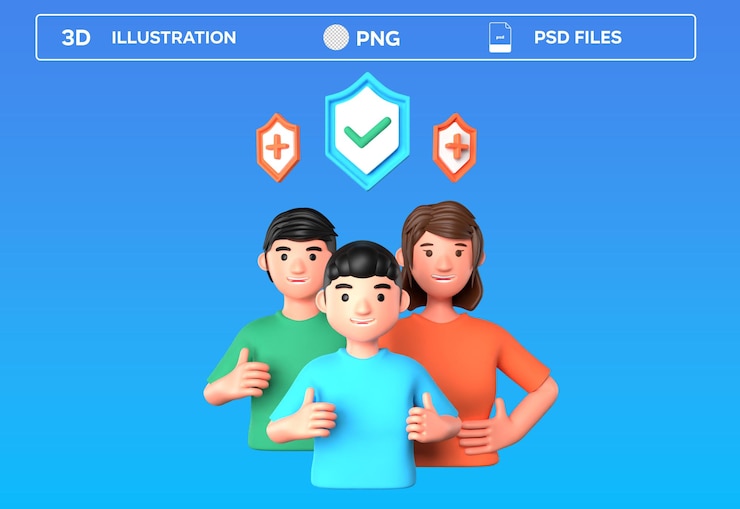 PSD psd family insurance 3d icon