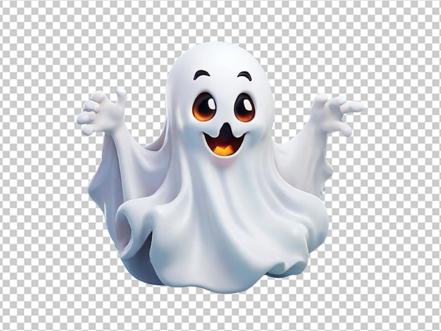 PSD psd d'un fantôme le plus mignon d'halloween sur un fond transparent.