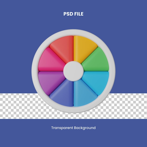 PSD-Farbrad 3D-Ikonen-Illustration