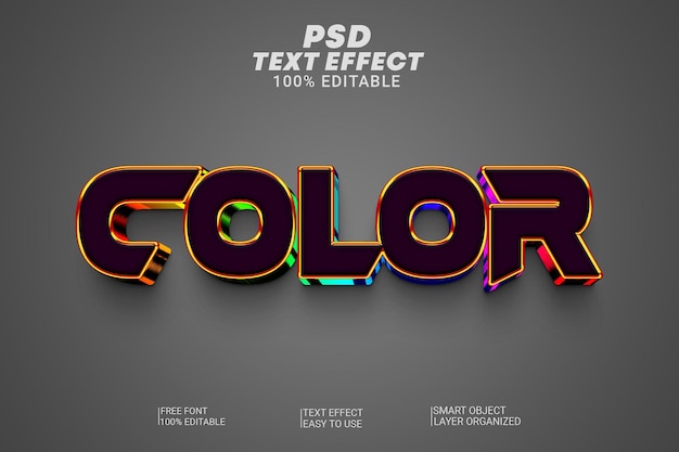 Psd-farbtext-stil-effekt