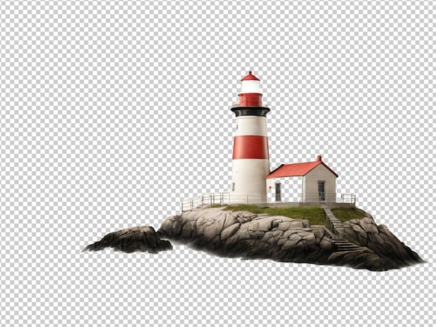 Psd de un faro 3d en un fondo transparente