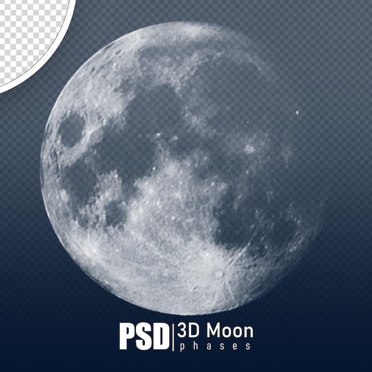 PSD psd fasi lunari rendering 3d realistico senza sfondo