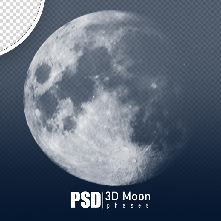 PSD psd fasi lunari rendering 3d realistico senza sfondo