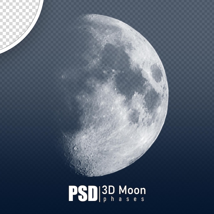 PSD psd fasi lunari rendering 3d realistico senza sfondo