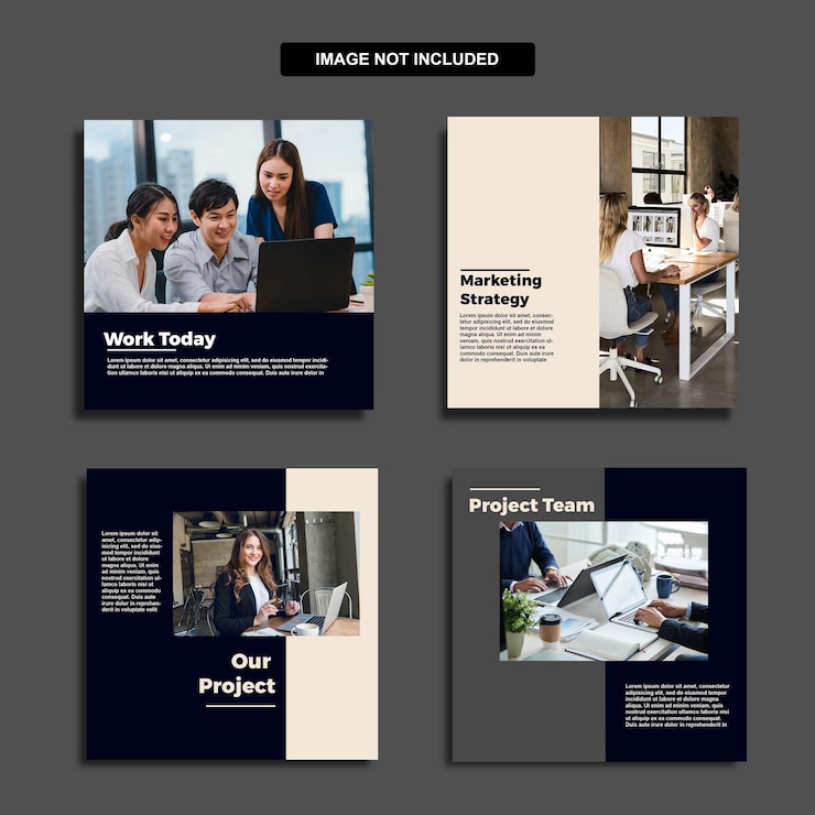 PSD psd feed social media marketing work editable template set