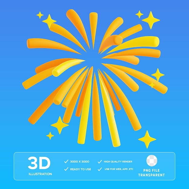 PSD Feier Feuerwerk 3D-Illustration