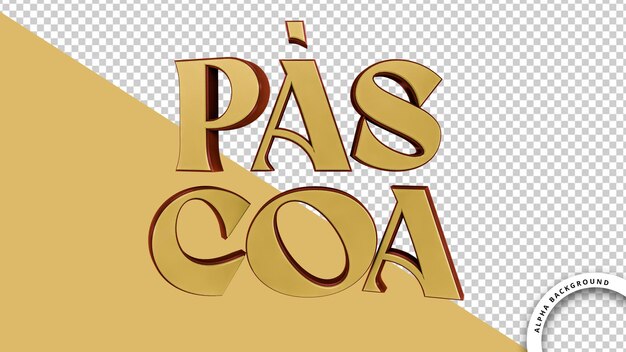 PSD felices pascuas 3D Render en portugués