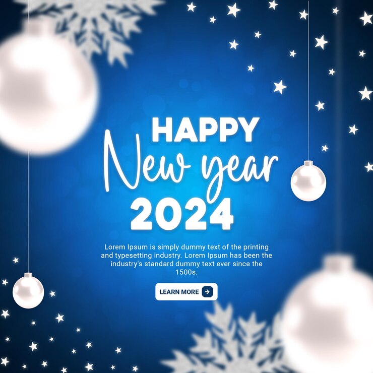 PSD psd feliz año nuevo 2024 plantilla de fondo
