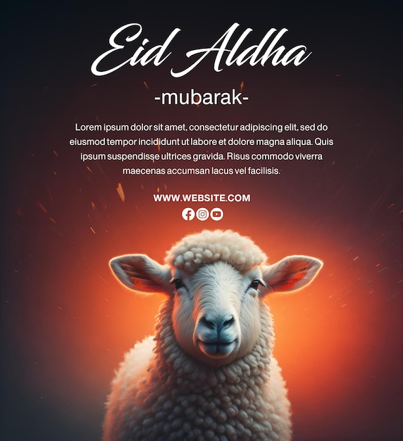 PSD feliz cartel de eid al adha con