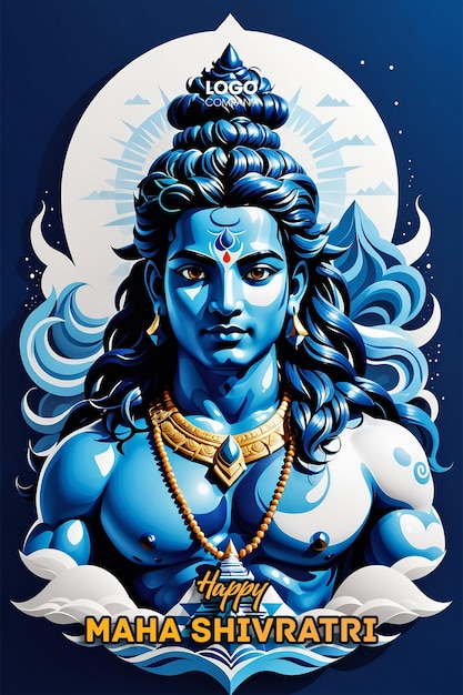 Psd feliz maha shivratri com trisulam um festival hindu celebrado da noite do senhor shiva