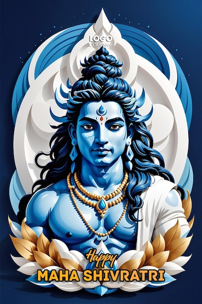 PSD psd feliz maha shivratri con trisulam un festival hindú celebrado de la noche del señor shiva