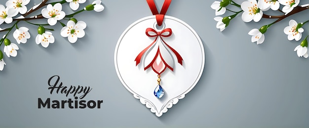 Psd feliz martisor primeiro dia de primavera martenitsa início da celebração da primavera vermelho