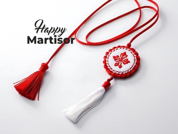 PSD psd feliz martisor primer día de primavera martenitsa comienzo de la celebración de la primavera símbolo rojo fiesta