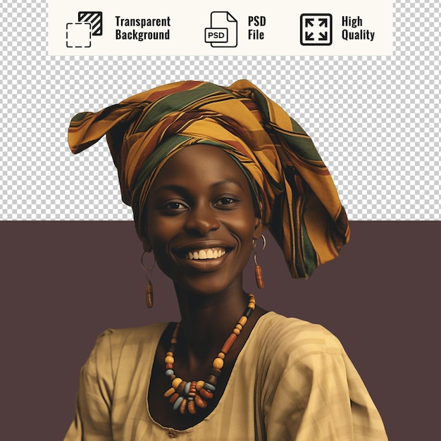 PSD psd femme afro-américaine avec une énorme sourire