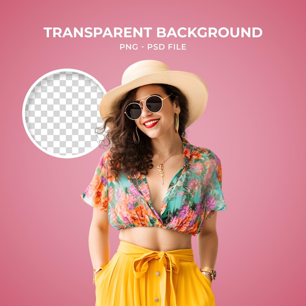 PSD psd femme mode d'été plages png transparente