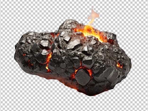 PSD psd d'un feu de météorite sur un fond transparent