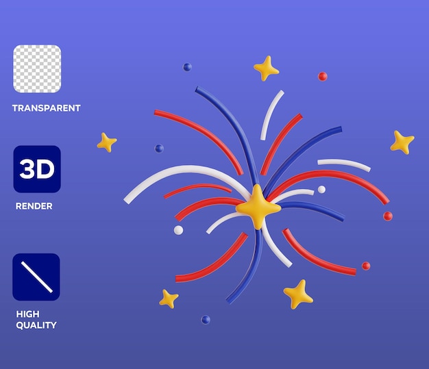 PSD Feuerwerk 3D-Illustration
