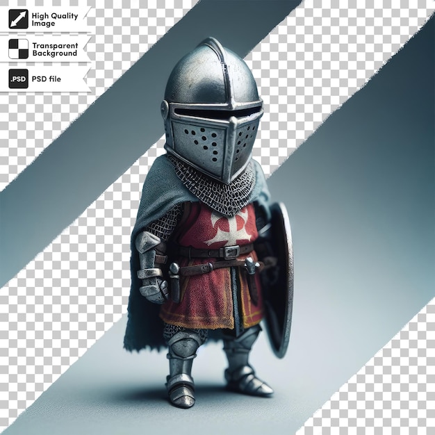 PSD psd une figurine d'un chevalier avec une épée et un bouclier sur un fond transparent