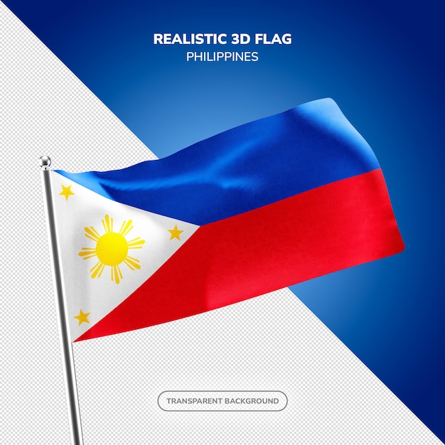 PSD filipinas renderización realista de la bandera en 3D