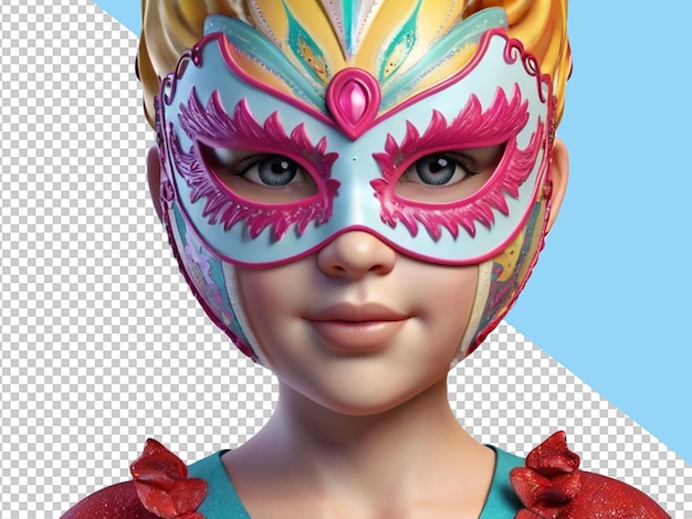 PSD psd d'une fille de carnaval en 3d