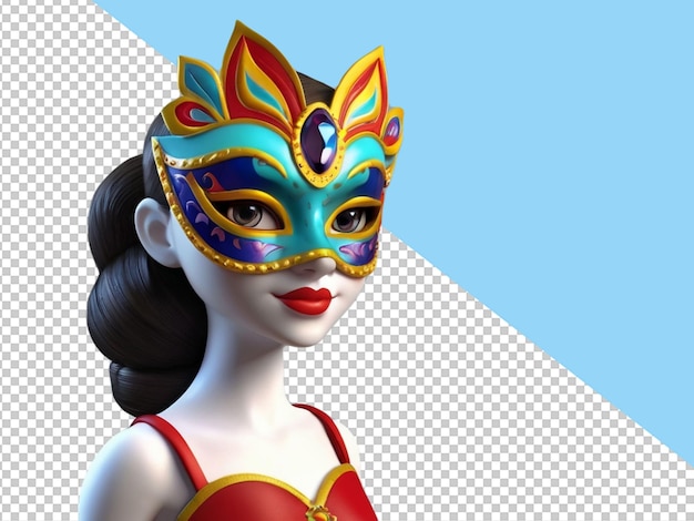 PSD psd d'une fille de carnaval en 3d