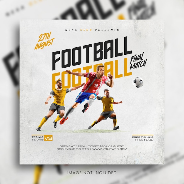 PSD-Finalspiel-Fußball-Flyer, Social-Media-Beitrag