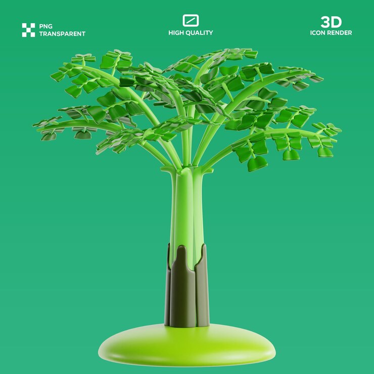 PSD psd fishtail palm 3d illustration