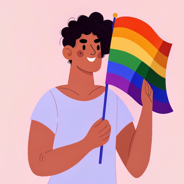 PSD psd flache illustration für die feier des pride-monats