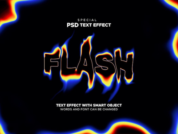 PSD-Flash-Text-Effekt mit Neon-Flammen