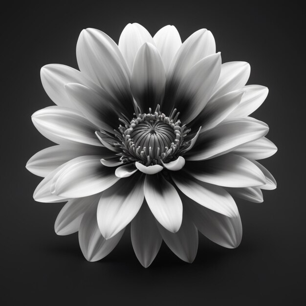 PSD psd de fleur noire et blanche sur un fond blanc