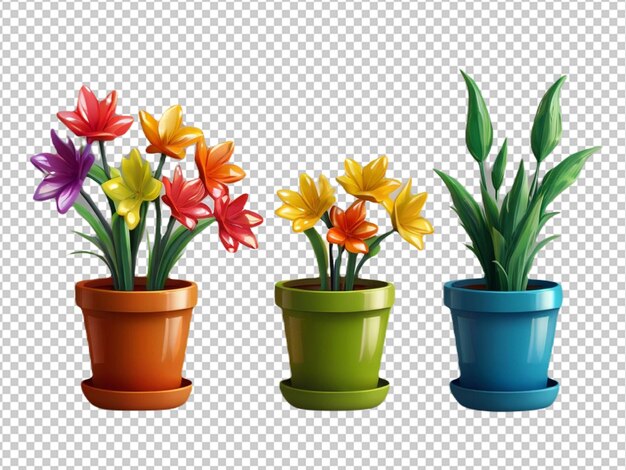 PSD psd d'une fleurs 3d avec pot