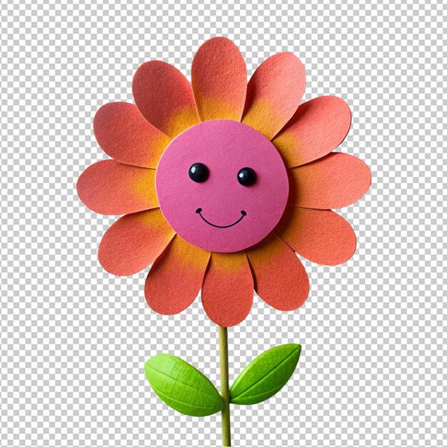 PSD psd de una flor de dibujos animados en un fondo transparente