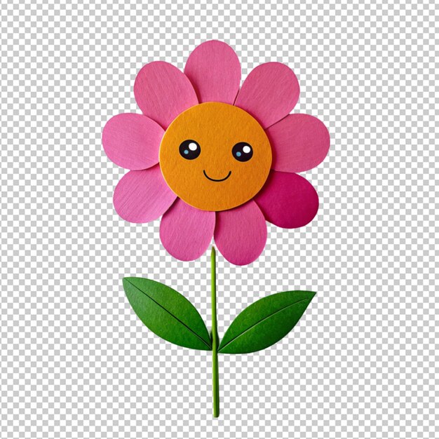 Psd de una flor de dibujos animados en un fondo transparente