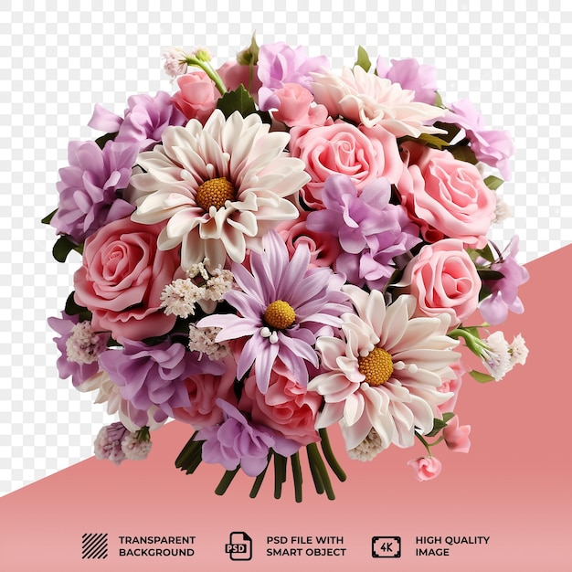 PSD psd flower bouquet isolated on transparent background