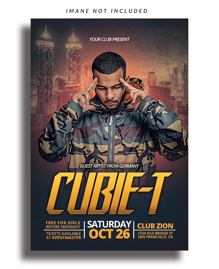 PSD psd-flyer-vorlage für cubiet night party