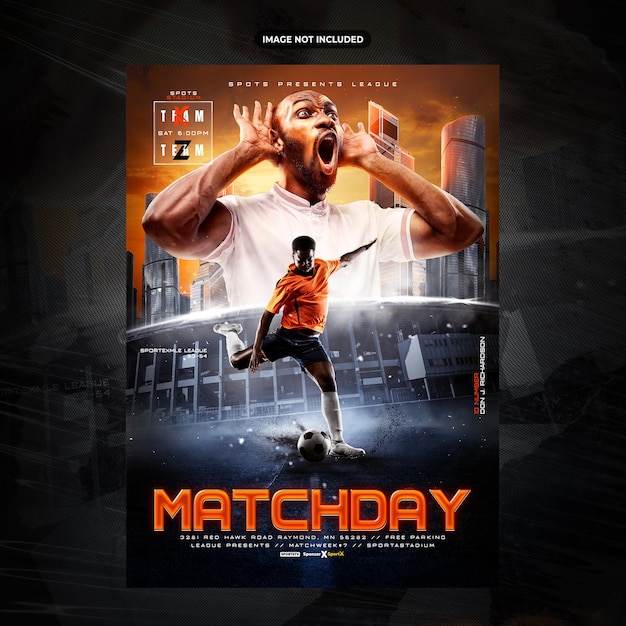 PSD-Flyer-Vorlage für Fußball-Sportveranstaltungen