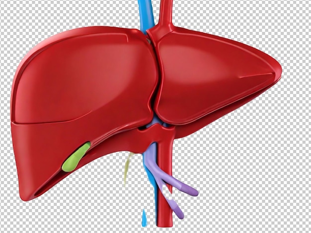 PSD psd d'un foie humain 3d sur un fond transparent