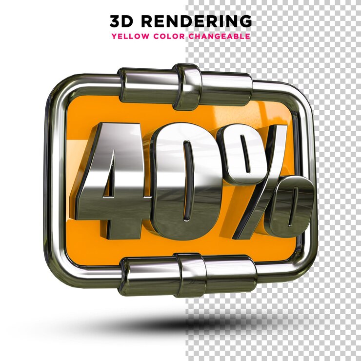 PSD psd de fondo alfa de renderizado 3d de color amarillo y acero 40 por ciento