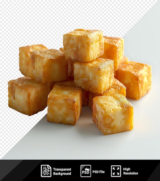 PSD psd fondo transparente cubos de tofu fritos png clipart png