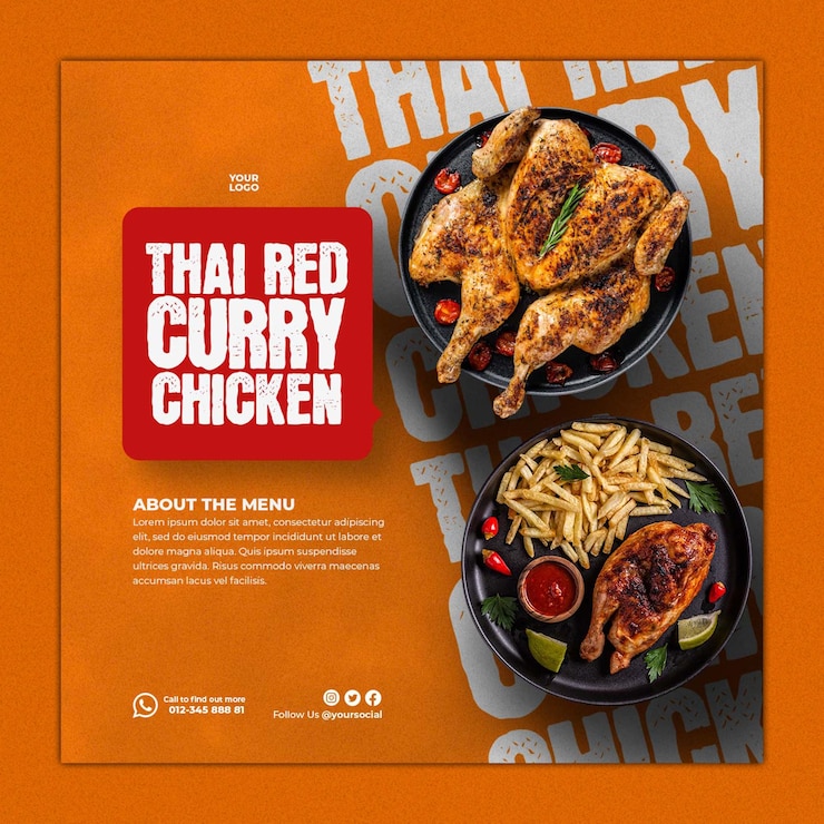 PSD psd-food-banner-vorlage für die werbung in sozialen medien und banner-post-design für instagram
