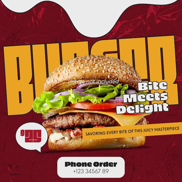 PSD-Food-Burger Instagram-Post-Design-Vorlage