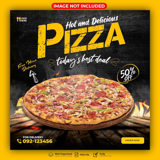 PSD psd-food-pizza-social-media-instagram-post-banner-vorlage