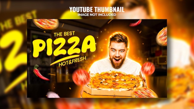 Psd food vlogger revisão de vídeo miniatura do canal do youtube e banner da web