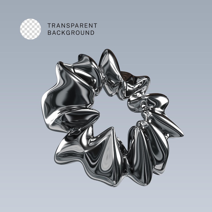 Psd forma abstracta ilustración 3d material metálico
