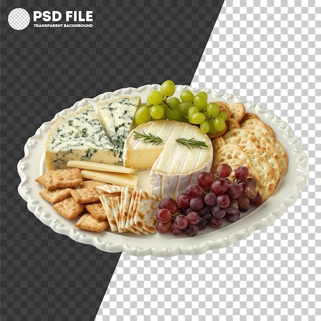 PSD formaggio gourmet e piatto d'uva