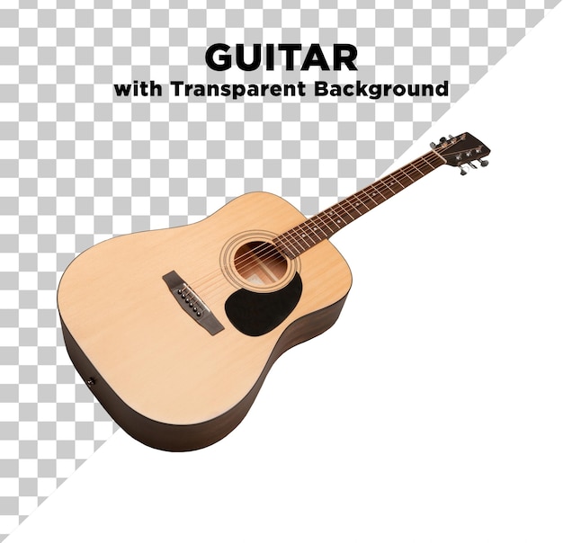 PSD de fotos de instrumentos musicales de guitarra con fondo transparente