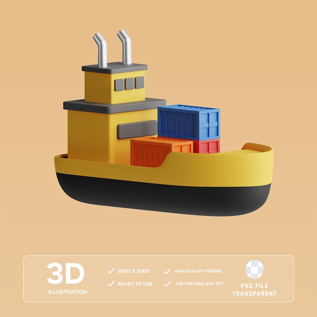 PSD-Frachtschiff 3D-Bild