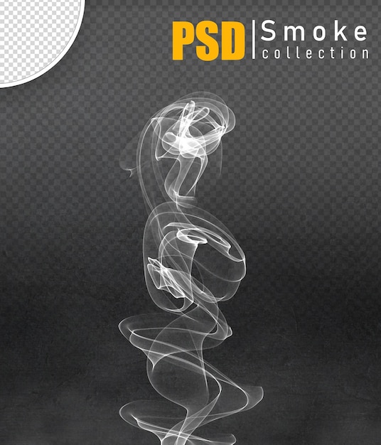 PSD psd fragmentos de humo blanco sobre fondo negro transparente