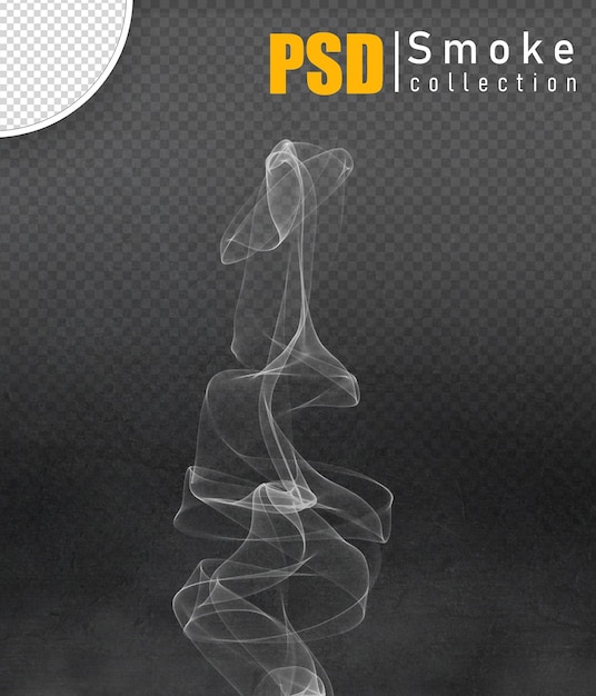 PSD psd fragmentos de humo blanco sobre fondo negro transparente