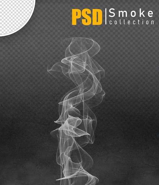 PSD psd fragmentos de humo blanco sobre fondo negro transparente